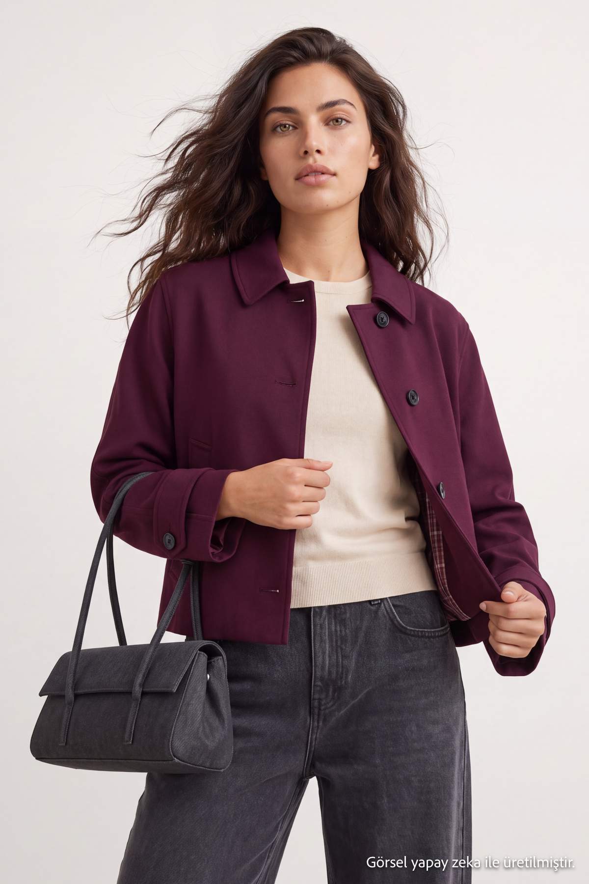 Shirt Collar Oversize Short Jacket