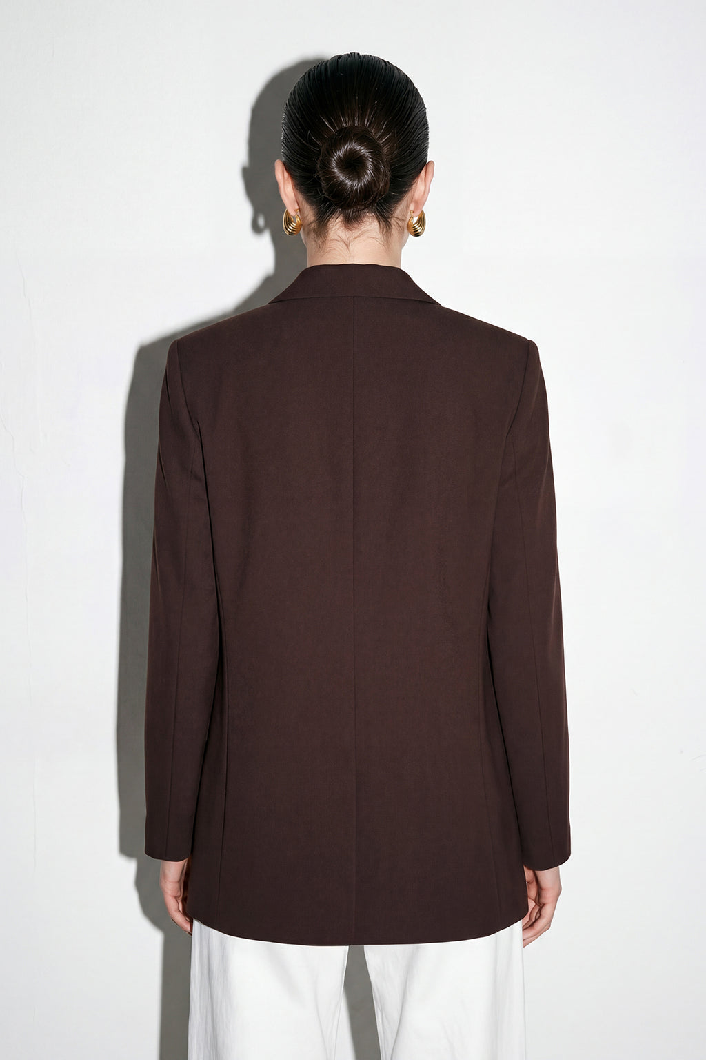 Lined Double Breasted Long Sleeve Blazer Jacket