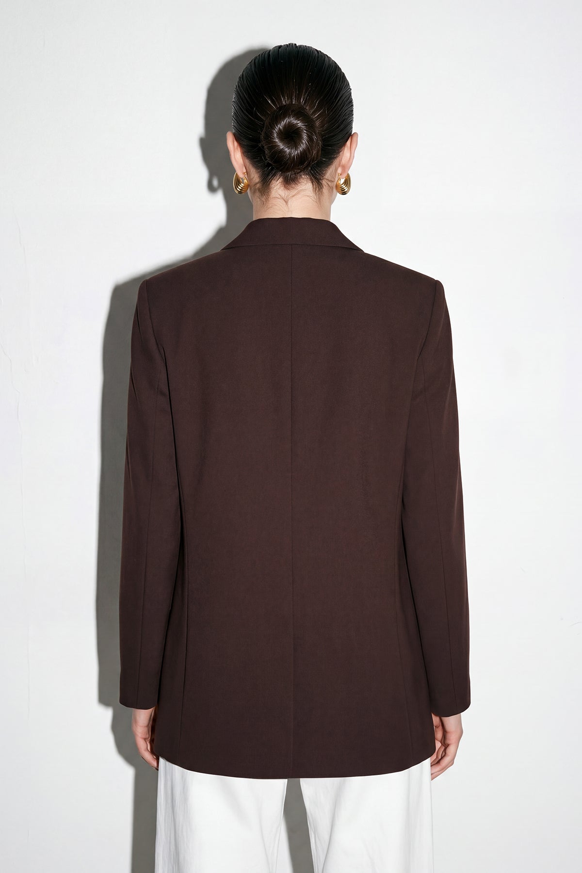 Lined Double Breasted Long Sleeve Blazer Jacket