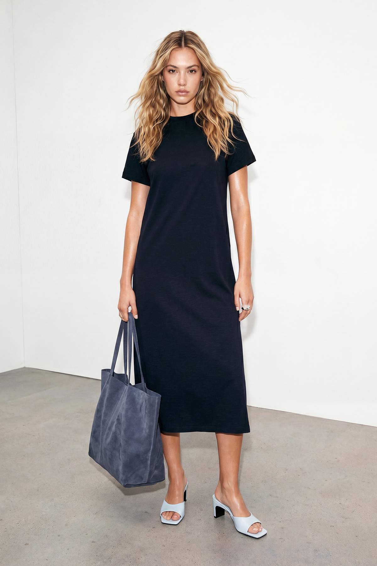 Crew Neck Short Sleeve Maxi Dress