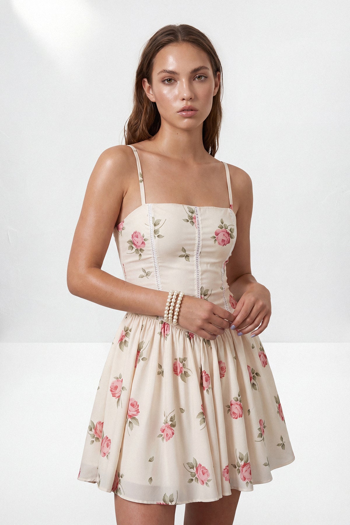 Square Neck Strappy Mini Dress