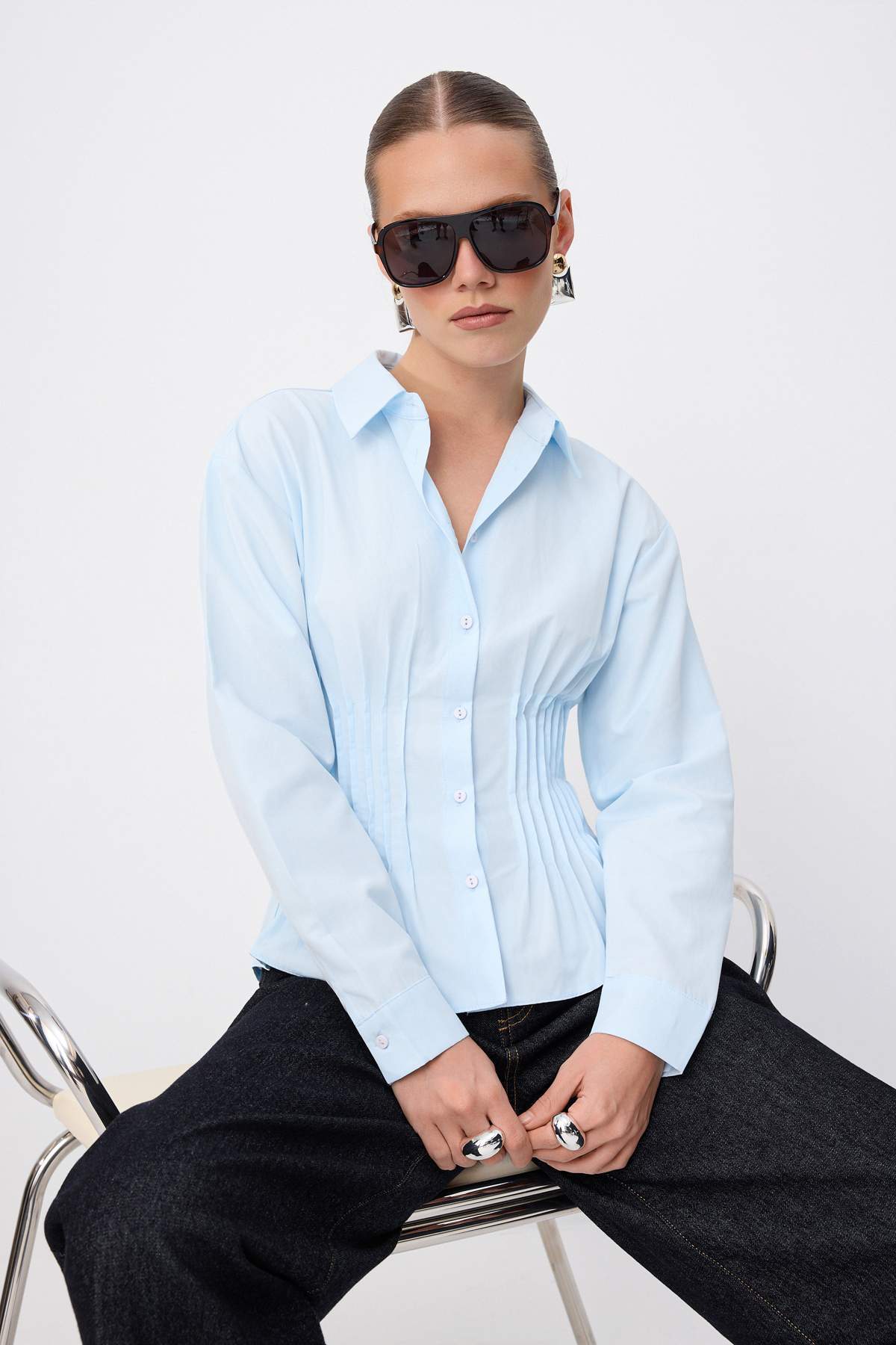 Long Sleeve Fitted Ribbed Shirt