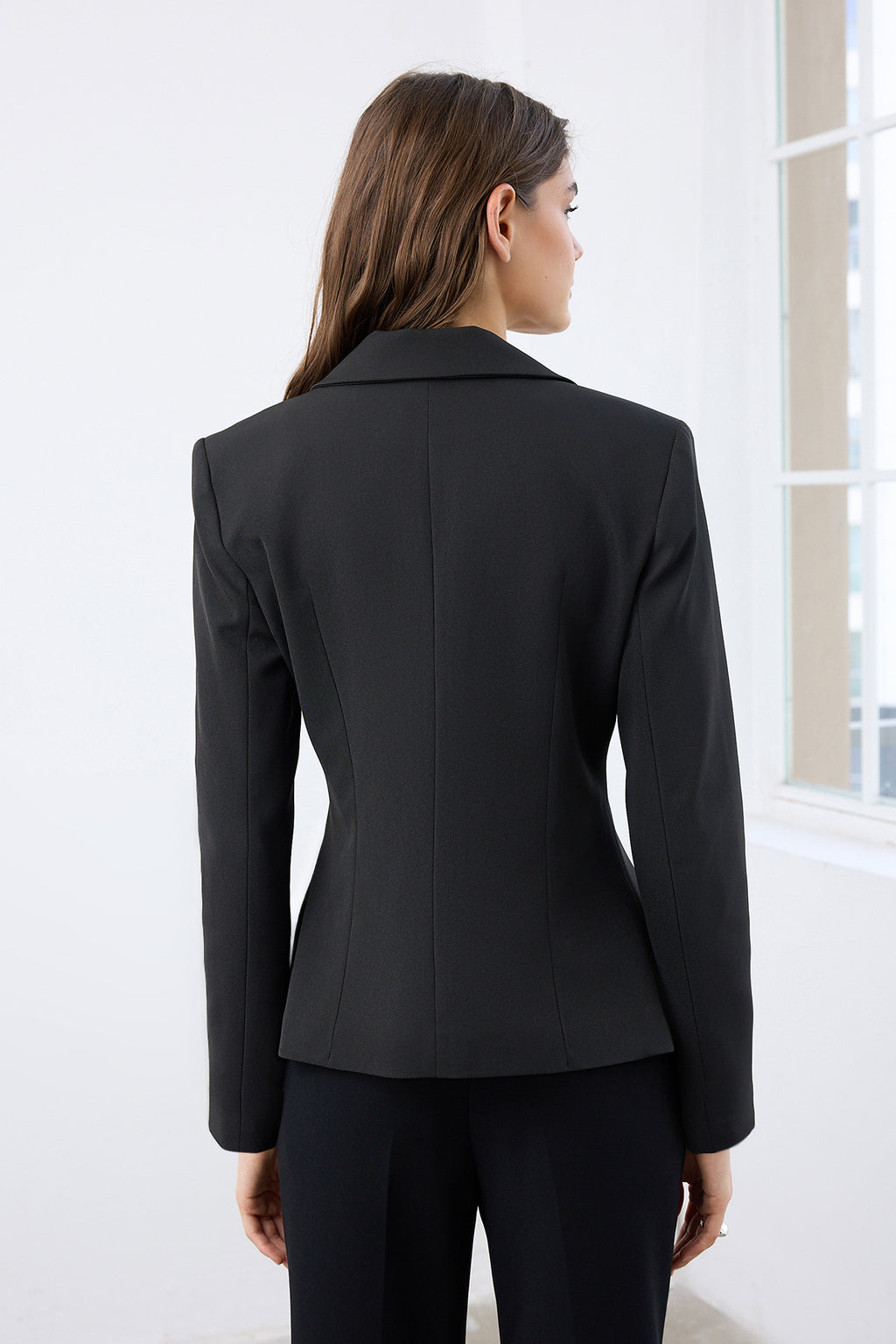 Accessory Fastening Fitted Single Breasted Blazer Jacket