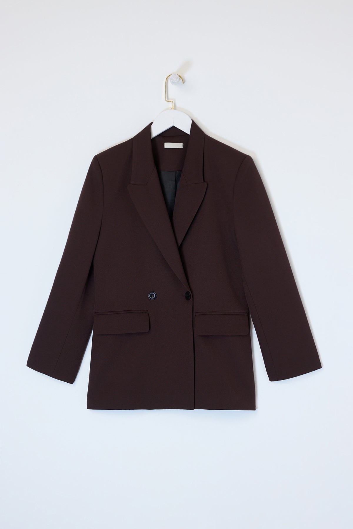 Lined Double Breasted Long Sleeve Blazer Jacket