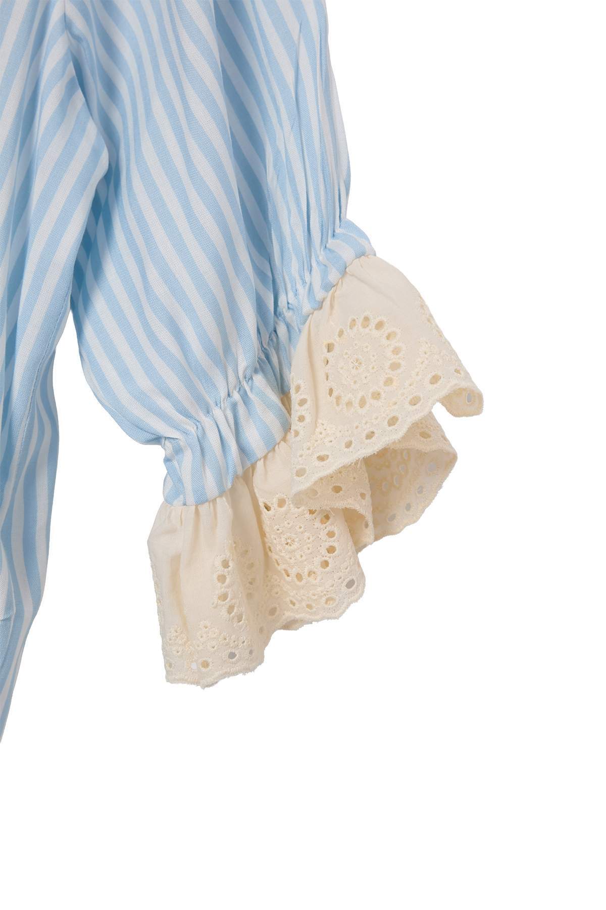 V Neck Balloon Sleeve Viscose Pyjama Set