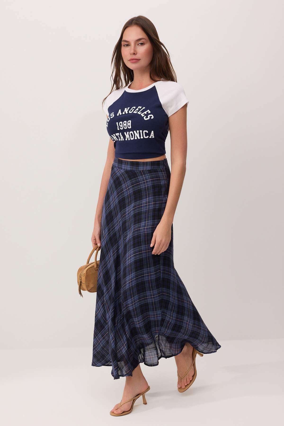 High Waist A-Line Maxi Skirt