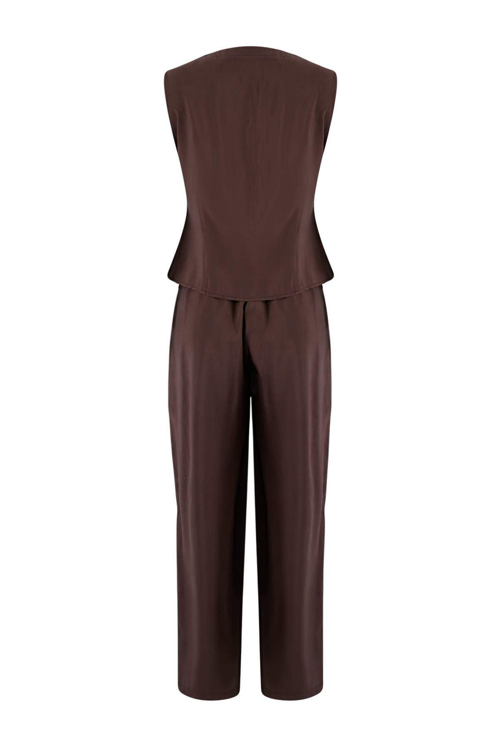 2-Piece Sleeveless Blouse and Wide Leg Trousers Co-ord