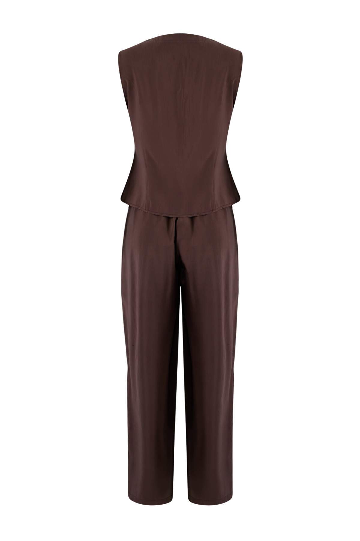 2-Piece Sleeveless Blouse and Wide Leg Trousers Co-ord