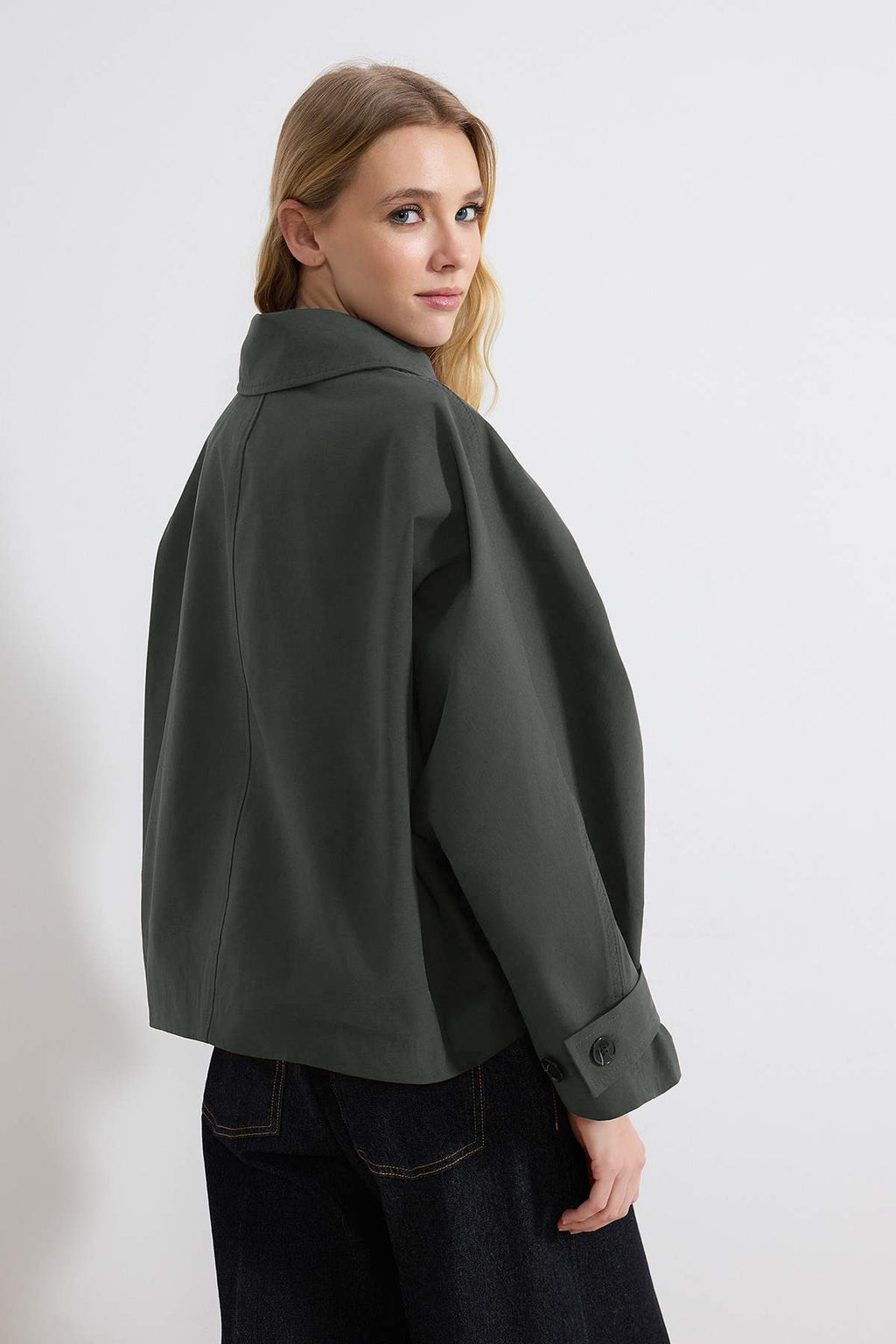 Shirt Collar Oversize Short Jacket