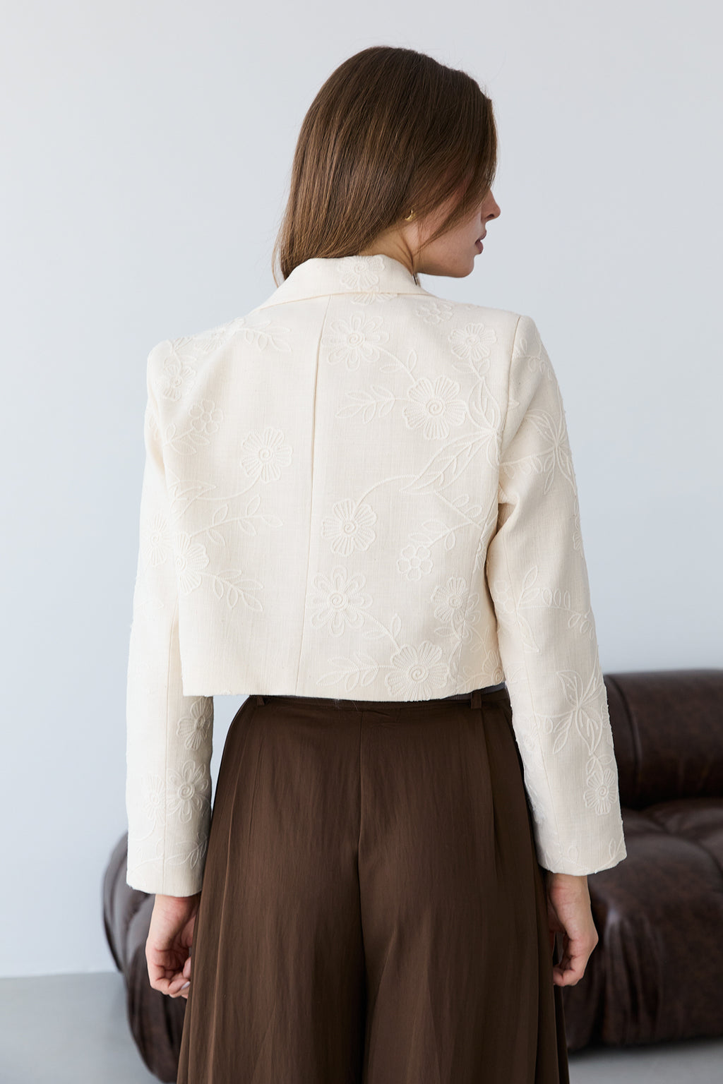 Embellished Crop Blazer Jacket