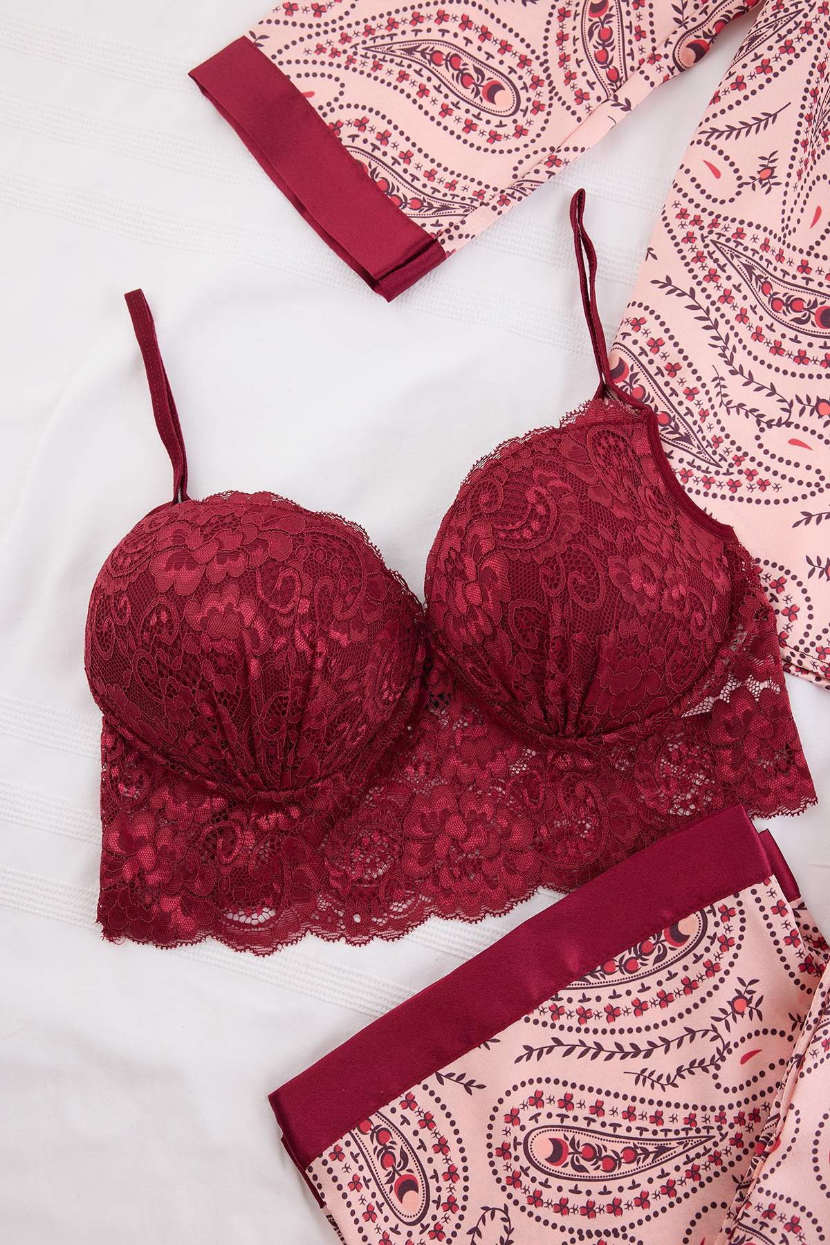 Shirt and Trousers Satin Pyjama Set