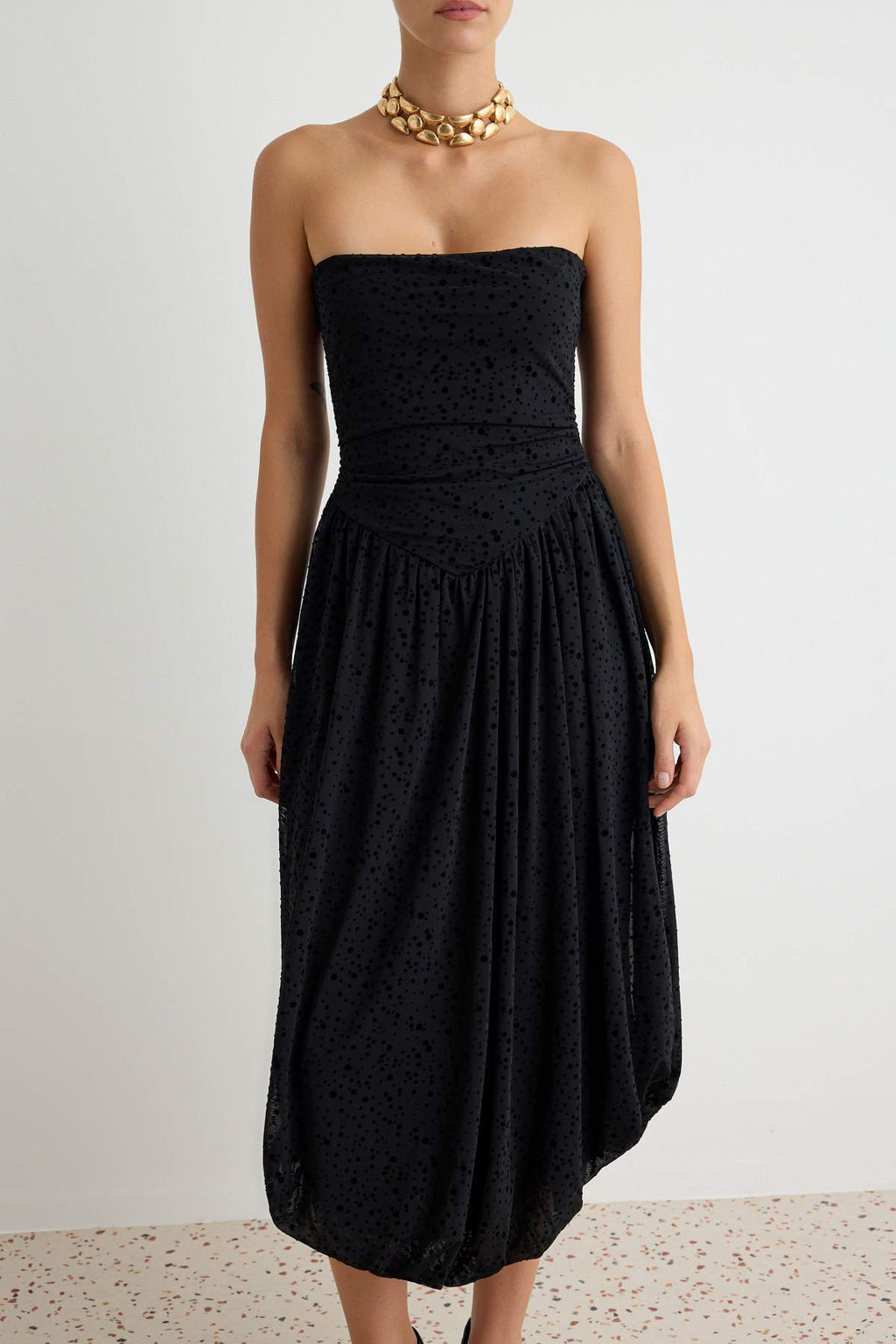 Strapless Balloon Hem Mini Dress