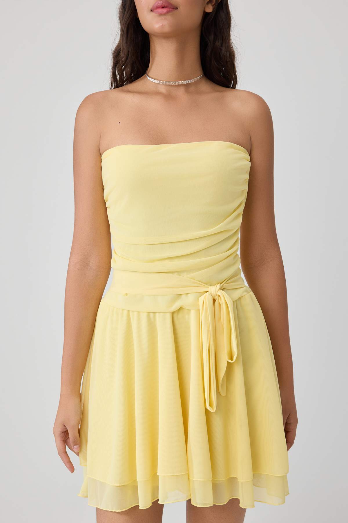 Strapless Sleeveless Mini Dress