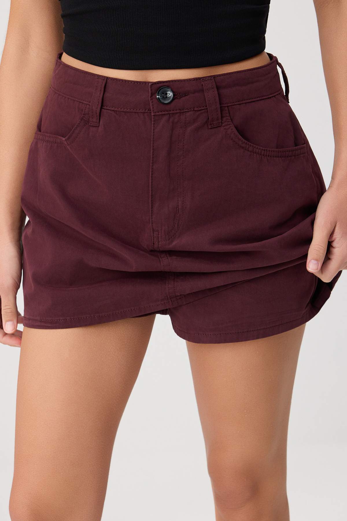 High Waist A-Line Mini Skirt