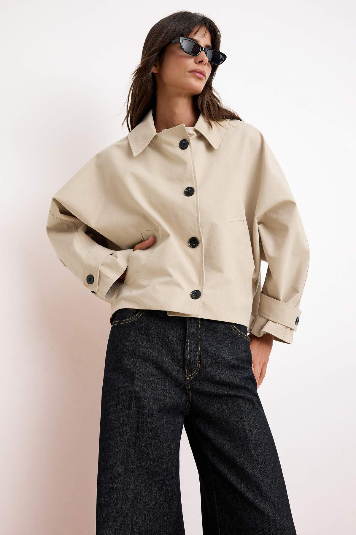 Shirt Collar Oversize Short Jacket