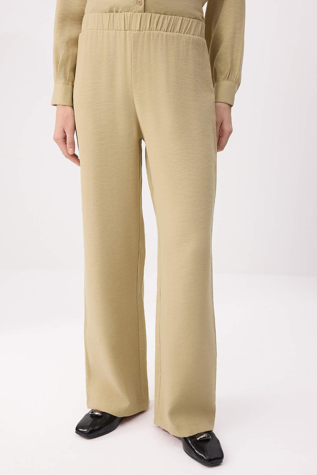 2-Piece Modal Shirt and Wide Leg Trouser Co-ord