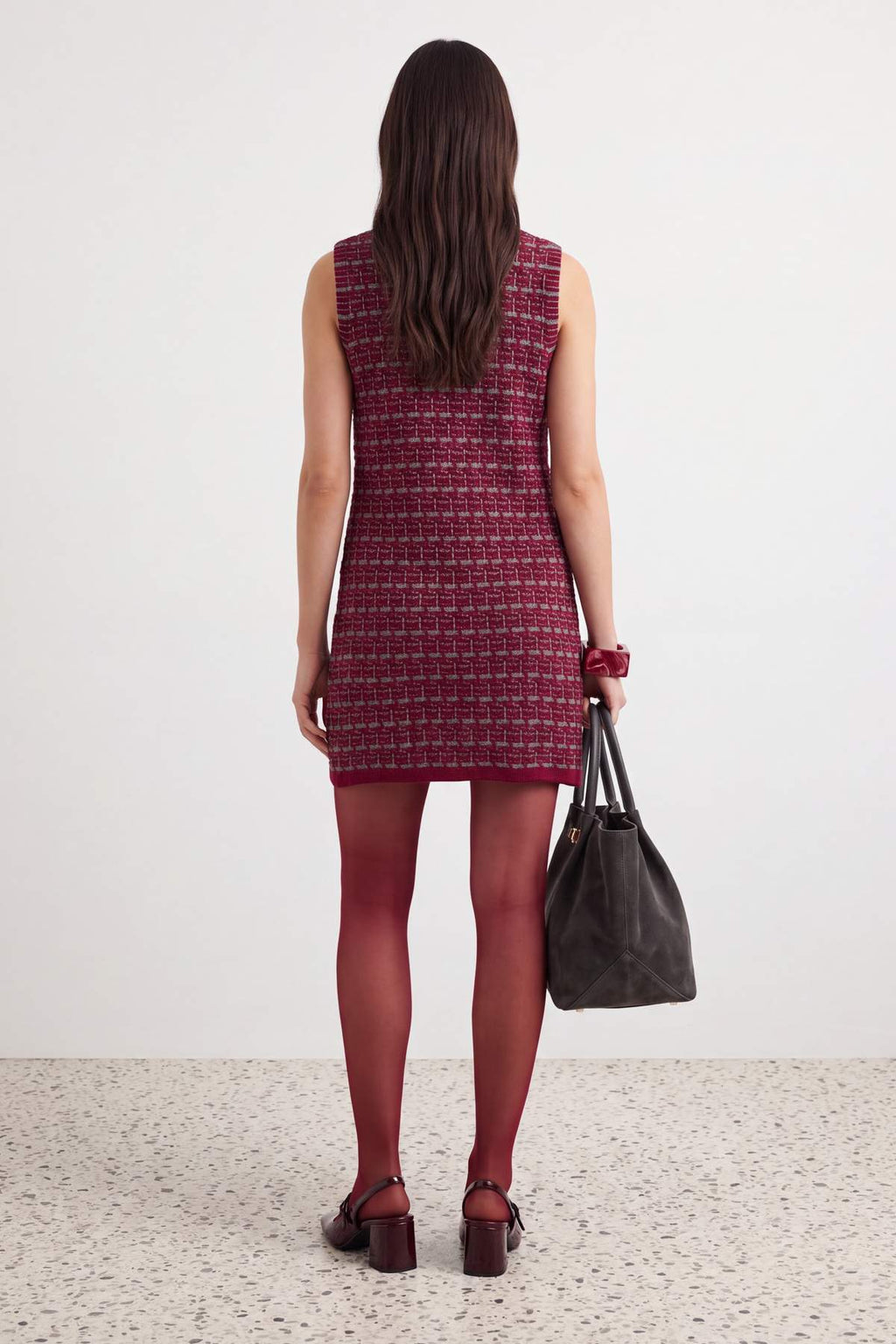 Faux Cowl Neck Sleeveless Textured Shift Mini Dress