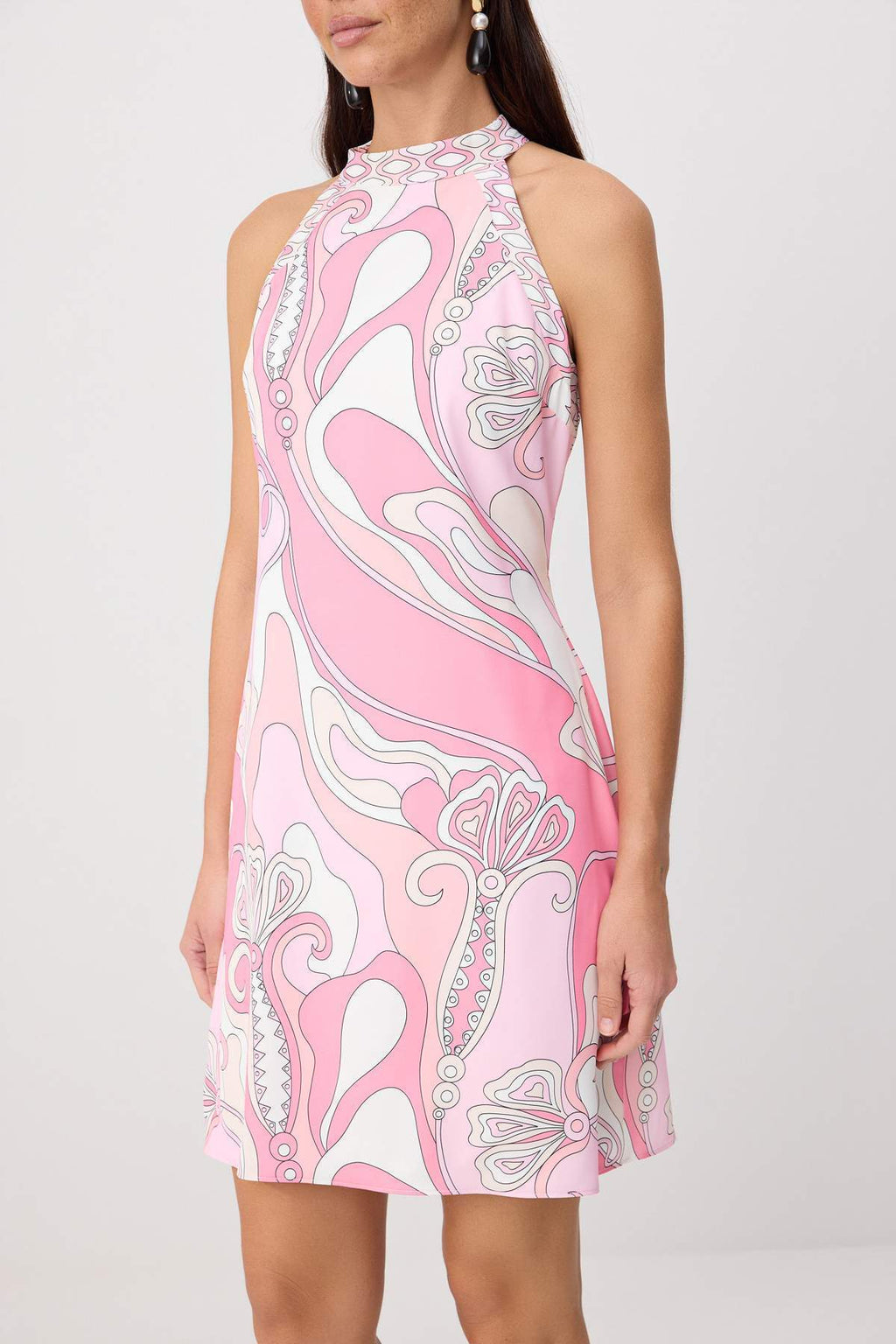 Halter Neck Sleeveless Mini Shift Dress