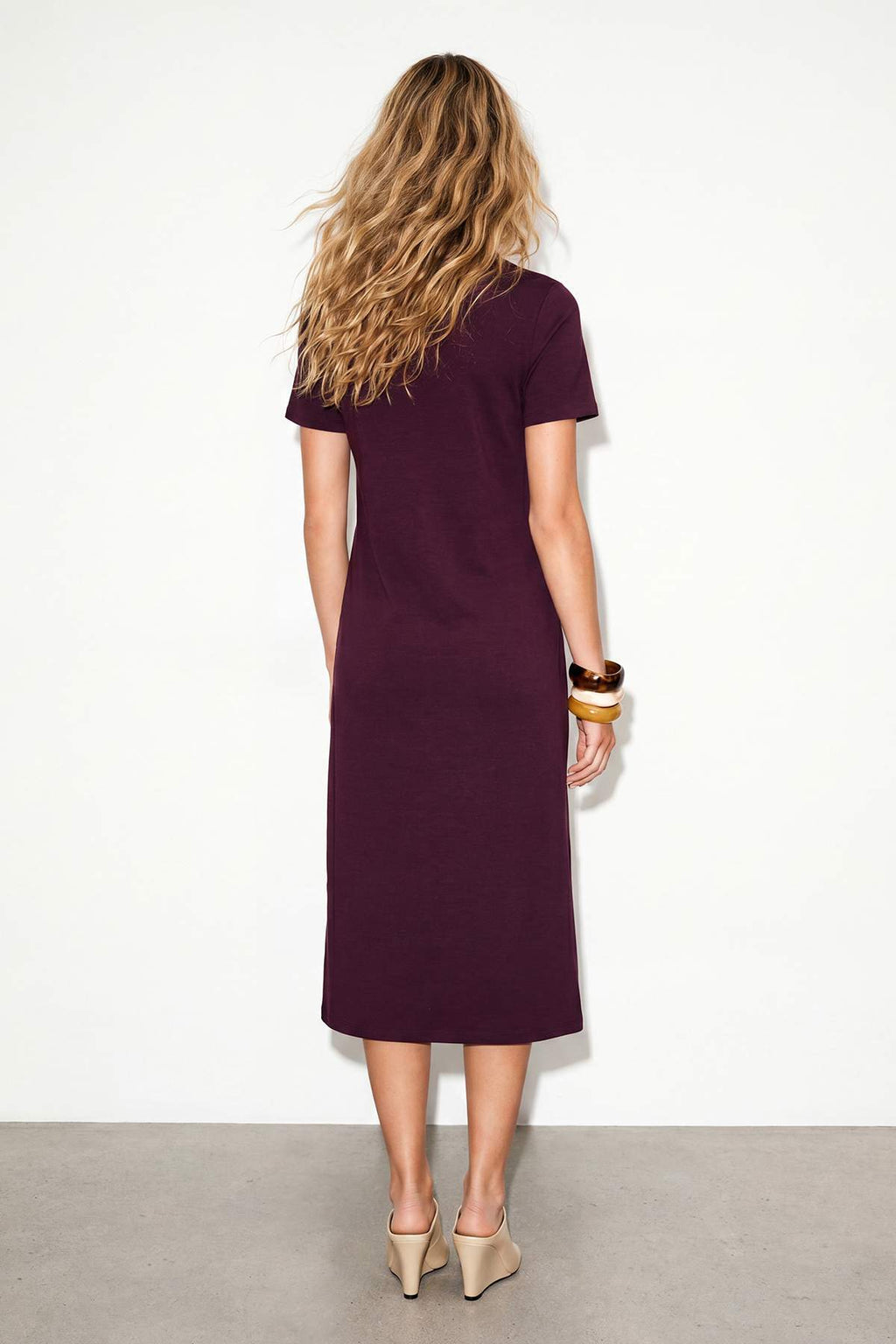 Crew Neck Short Sleeve Maxi Dress