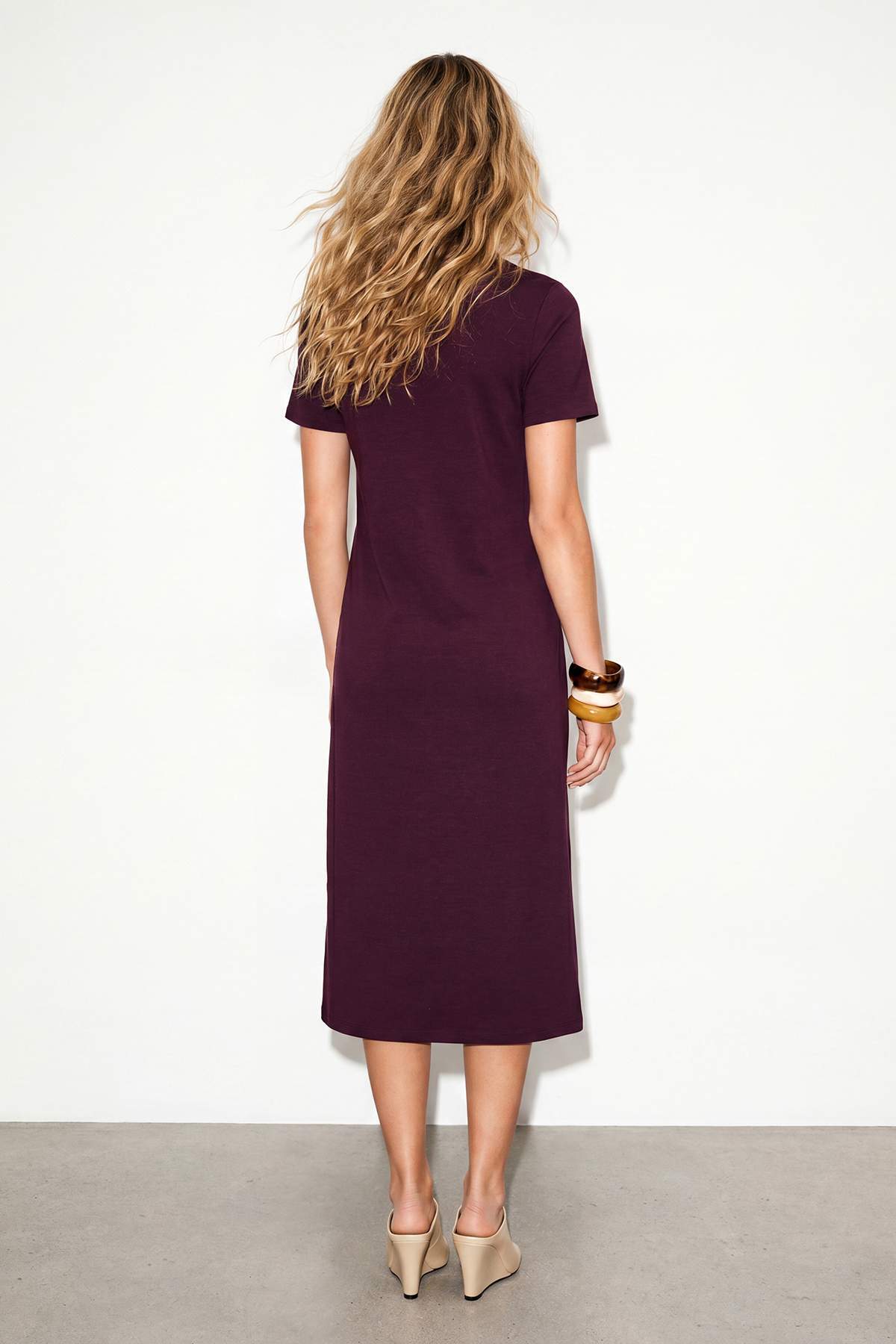 Crew Neck Short Sleeve Maxi Dress