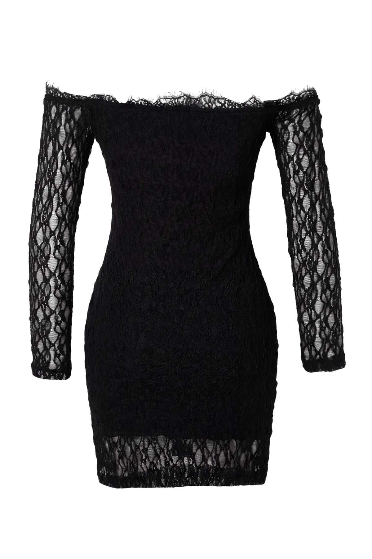 Carmen Neck Drop Shoulder Bodycon Mini Dress