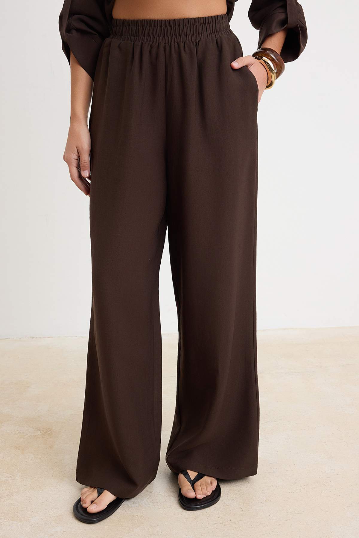 2-Piece Long Sleeve Shirt and Wide Leg Trouser Co-ord