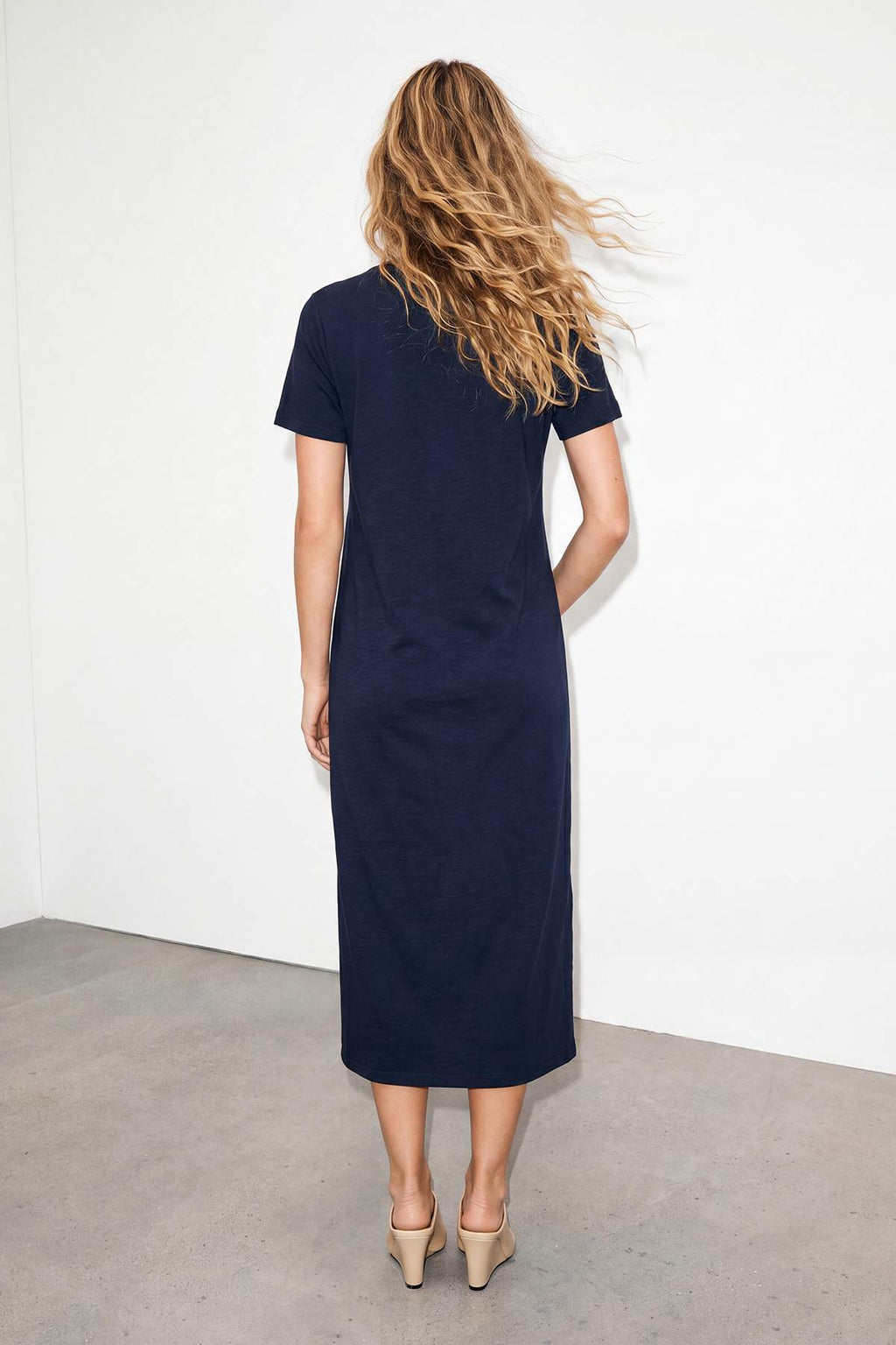 Crew Neck Short Sleeve Maxi Dress