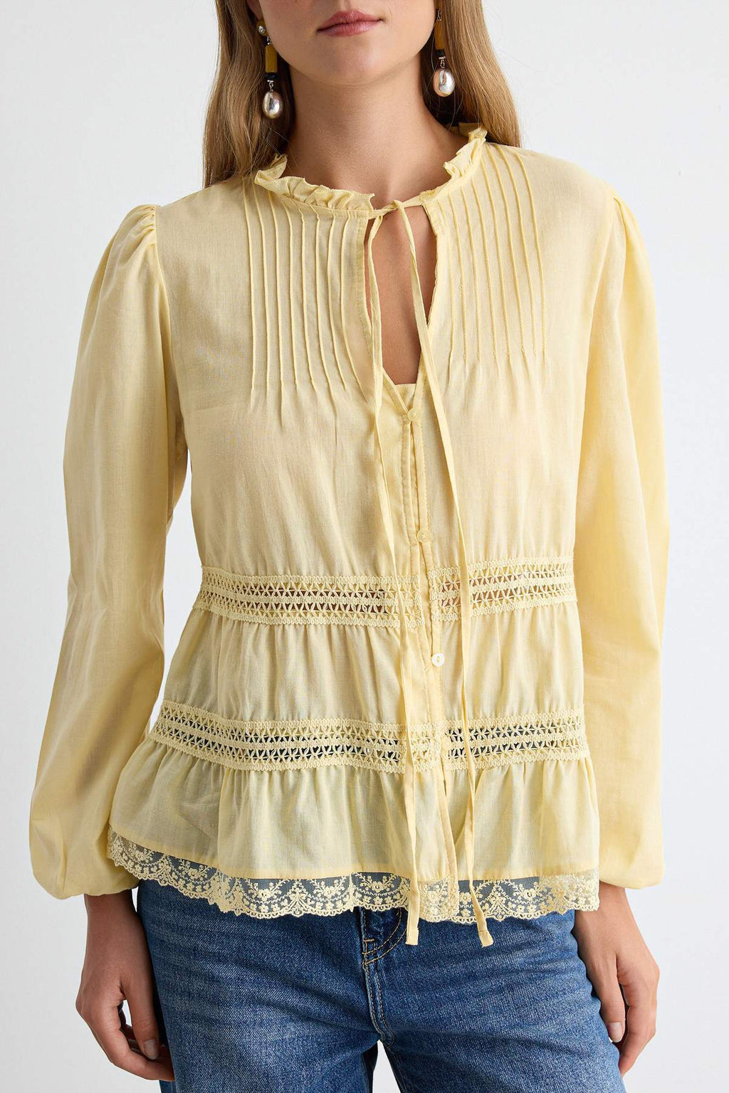 Balloon Sleeve Loose Fit Bohemian Shirt