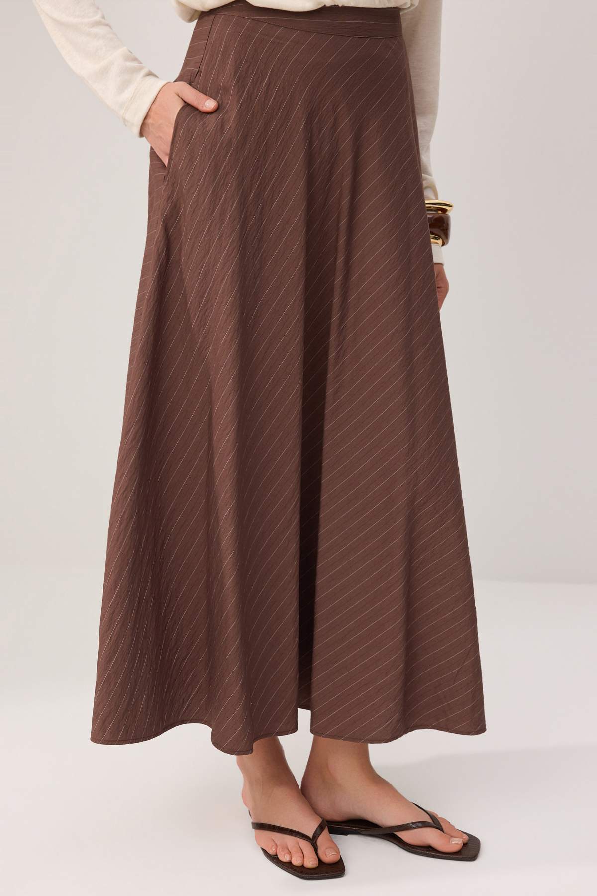 High Waist A-Line Maxi Skirt