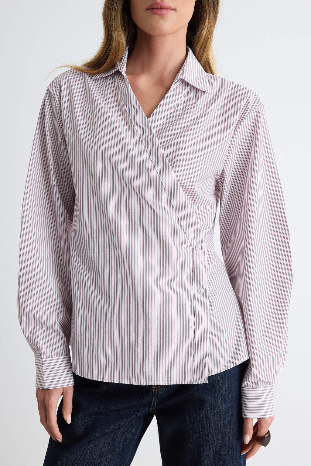 Asymmetric Button Detail Regular Fit Long Sleeve Shirt