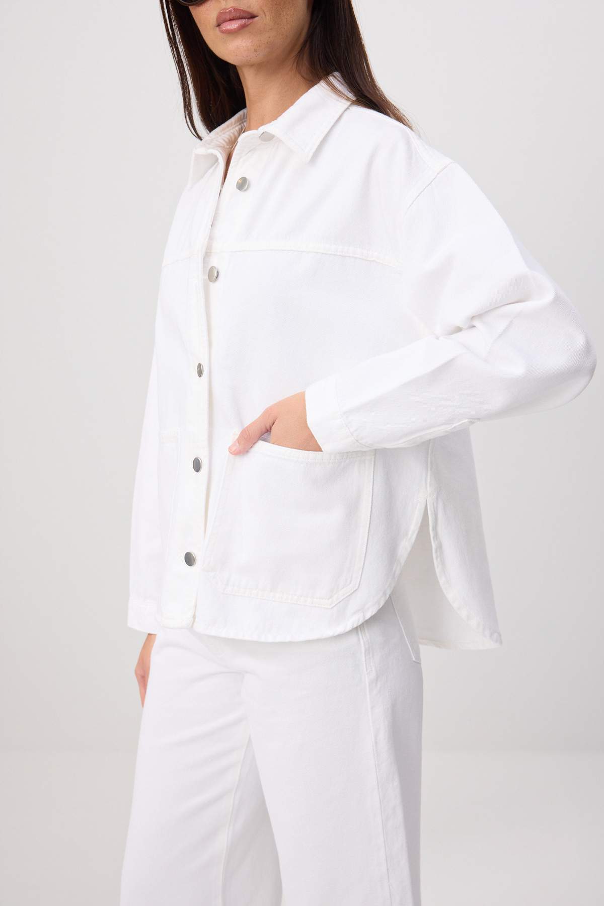 Shirt Collar Oversize Long Sleeve Denim Jacket