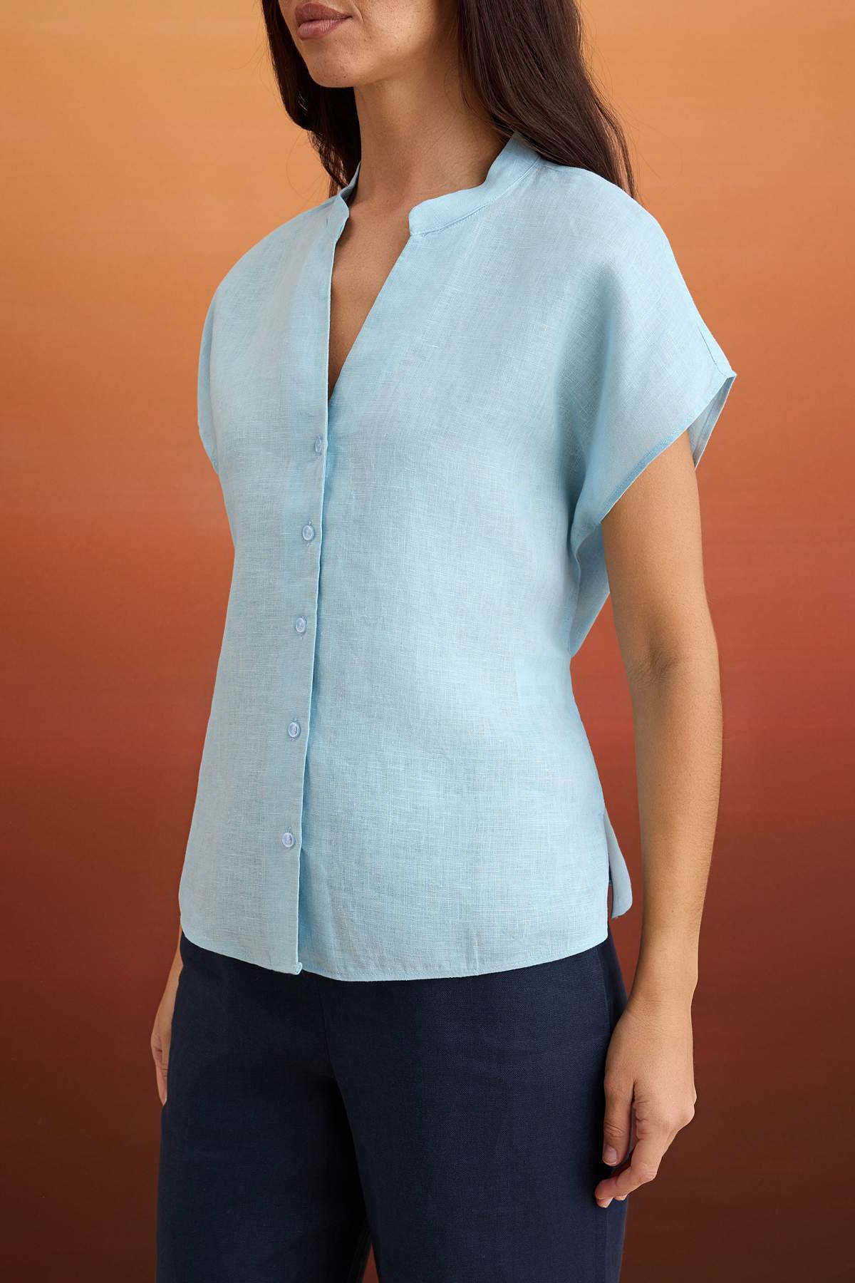 Relaxed Fit Back Tie Detail Long Sleeve Shirt