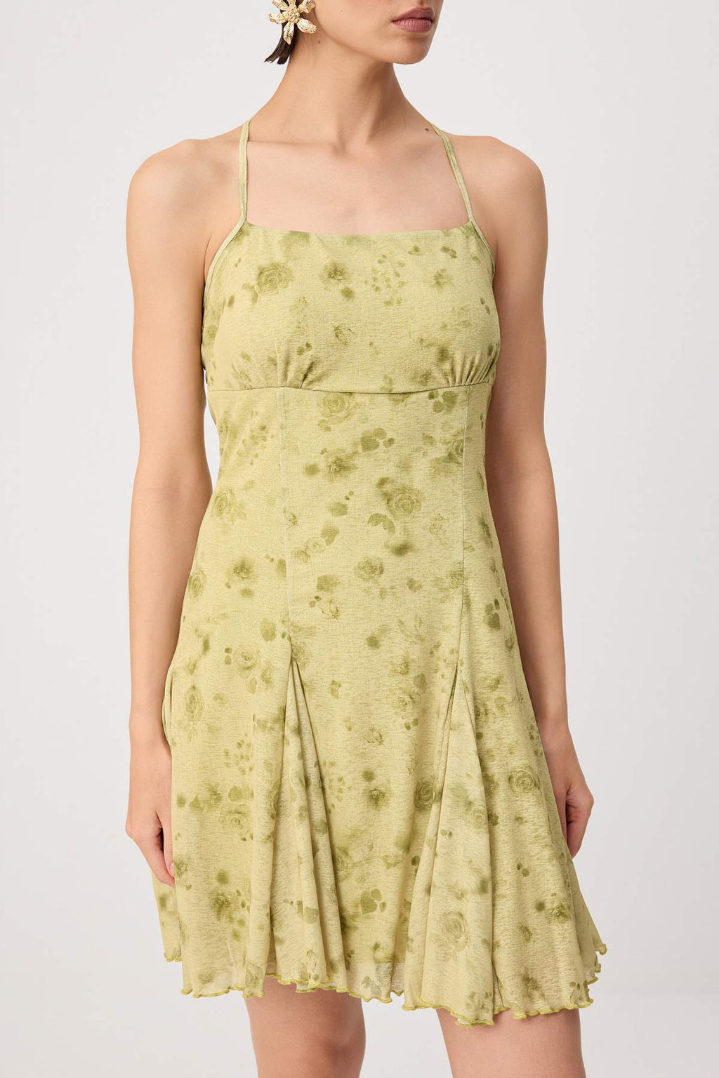 Halter Neck Sleeveless A-Line Mini Dress