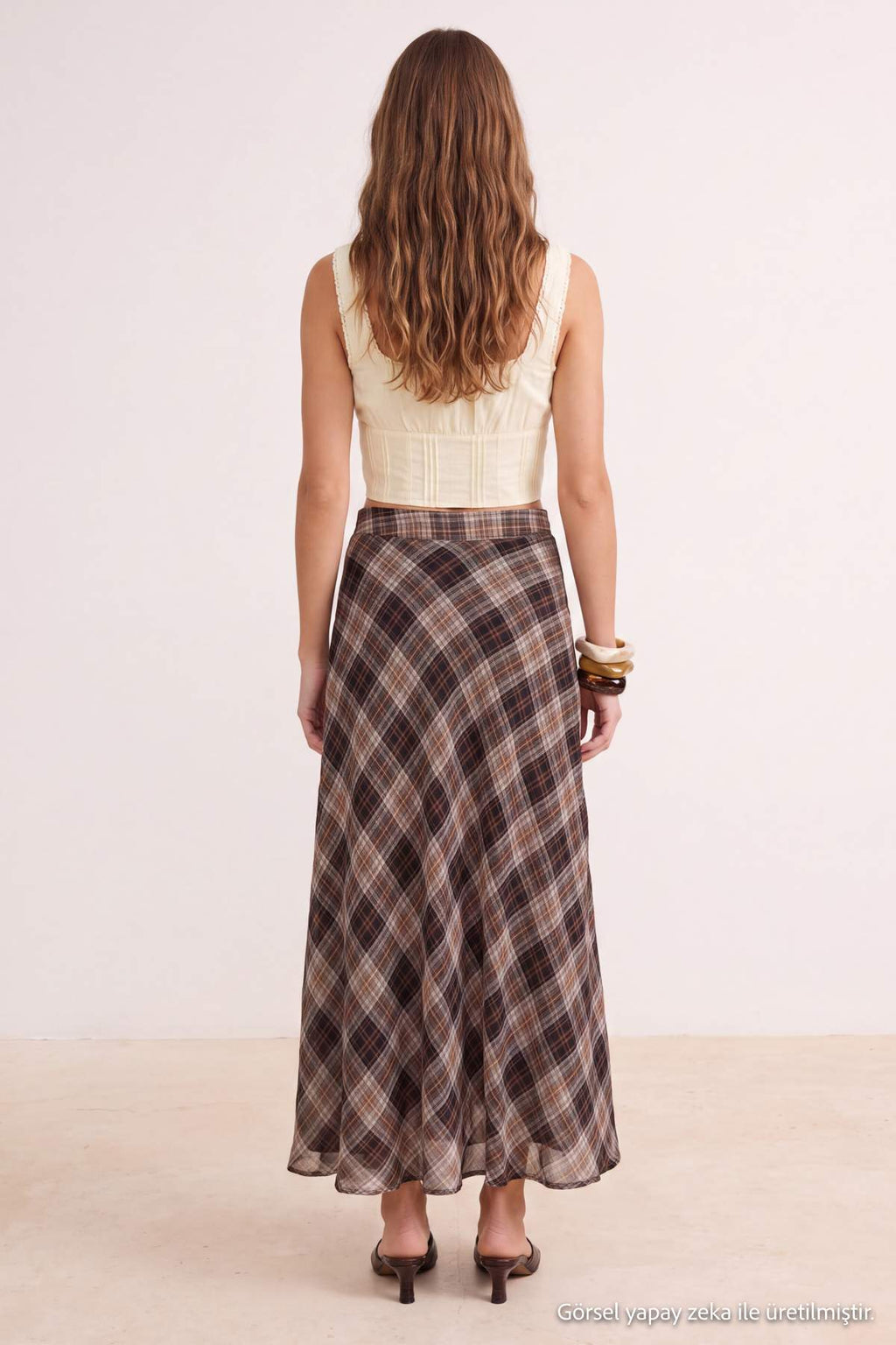 High Waist A-Line Maxi Skirt