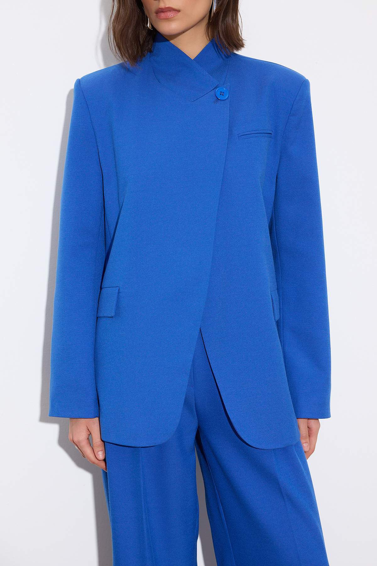 Limited Edition High Neck Long Sleeve Padded Shoulder Lined Blazer