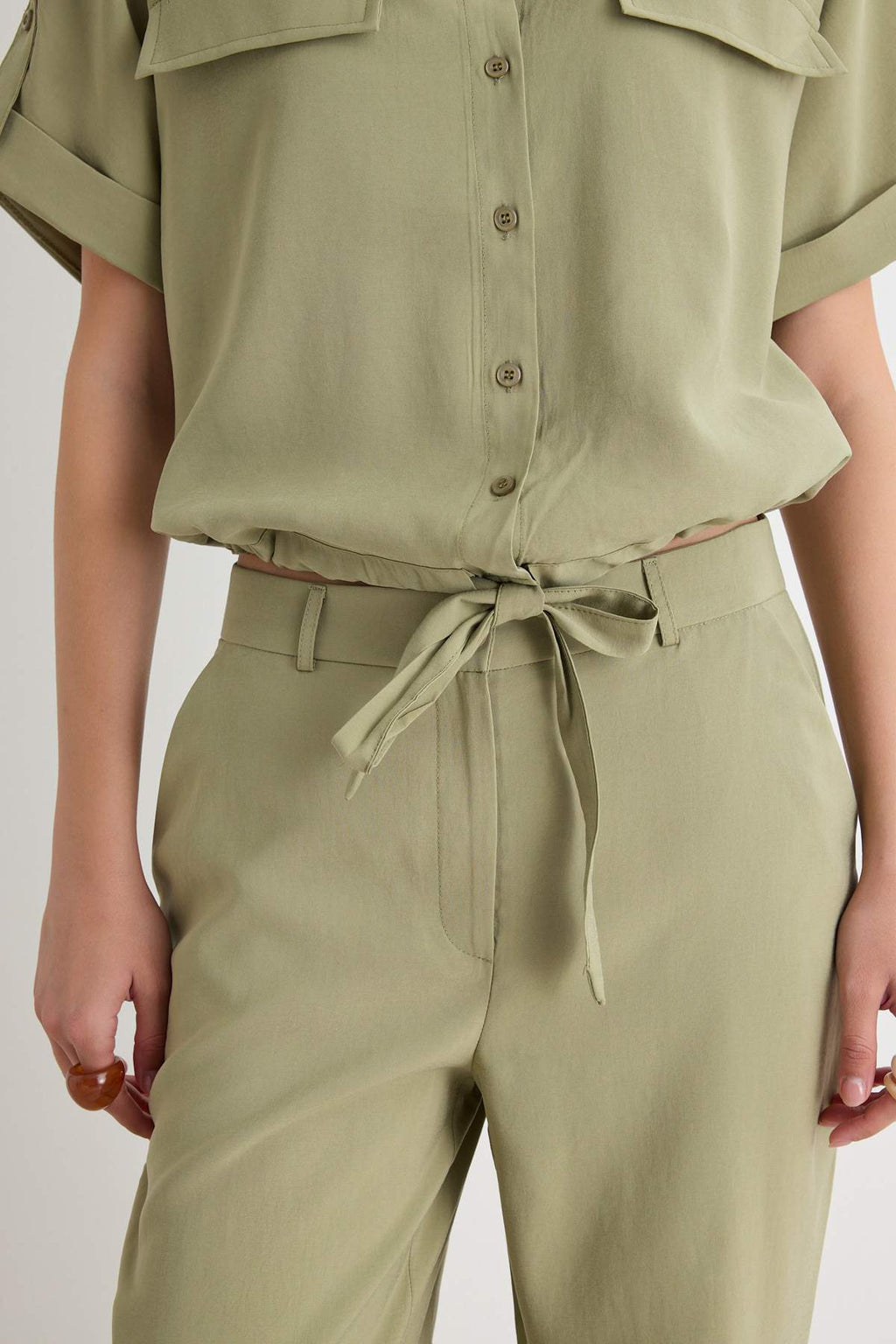 2-Piece Soft Touch Shirt and Wide Leg Trouser Co-ord Set
