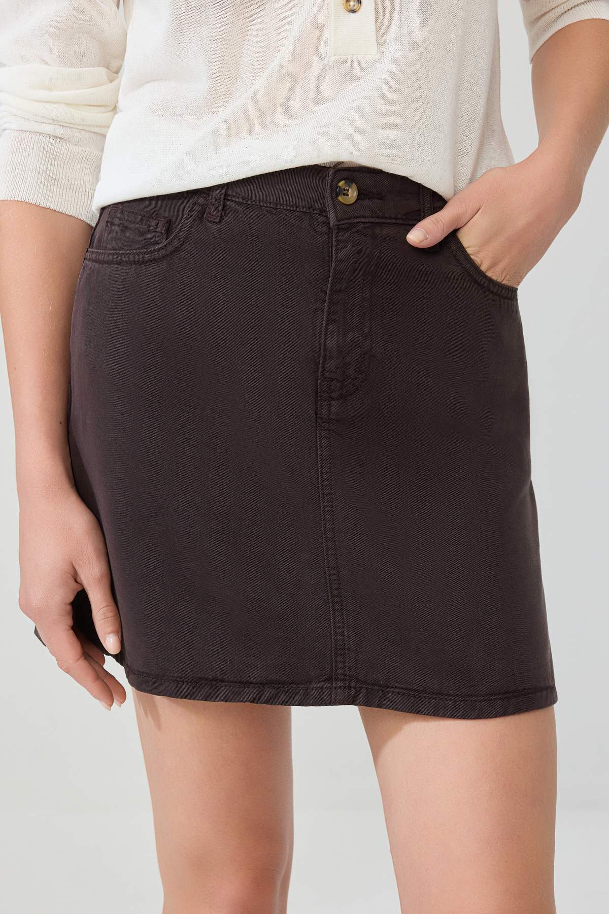 High Waist A-Line Mini Skirt