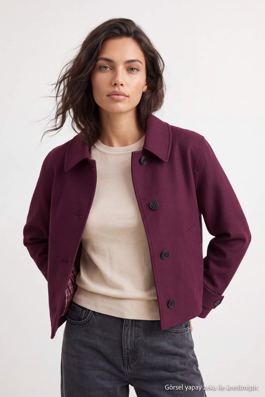 Shirt Collar Oversize Short Jacket