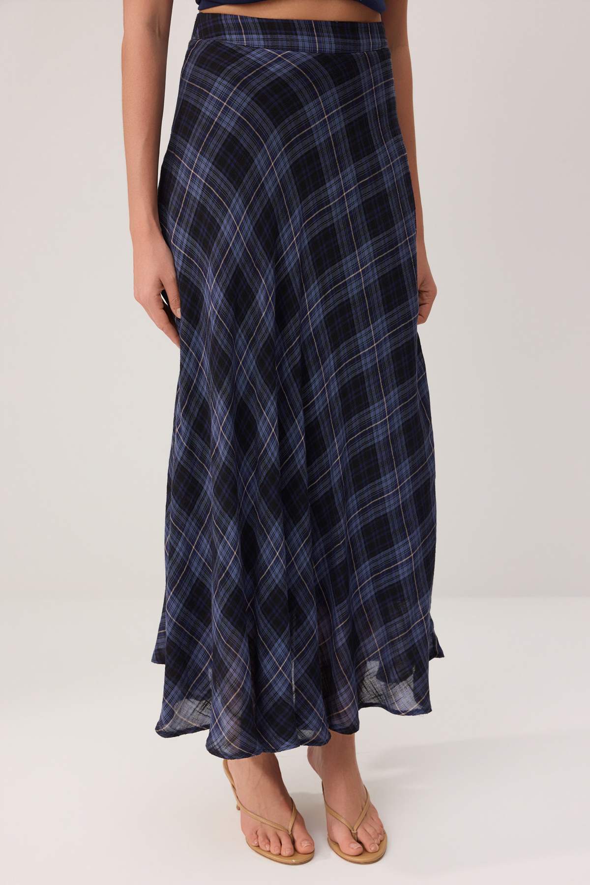High Waist A-Line Maxi Skirt