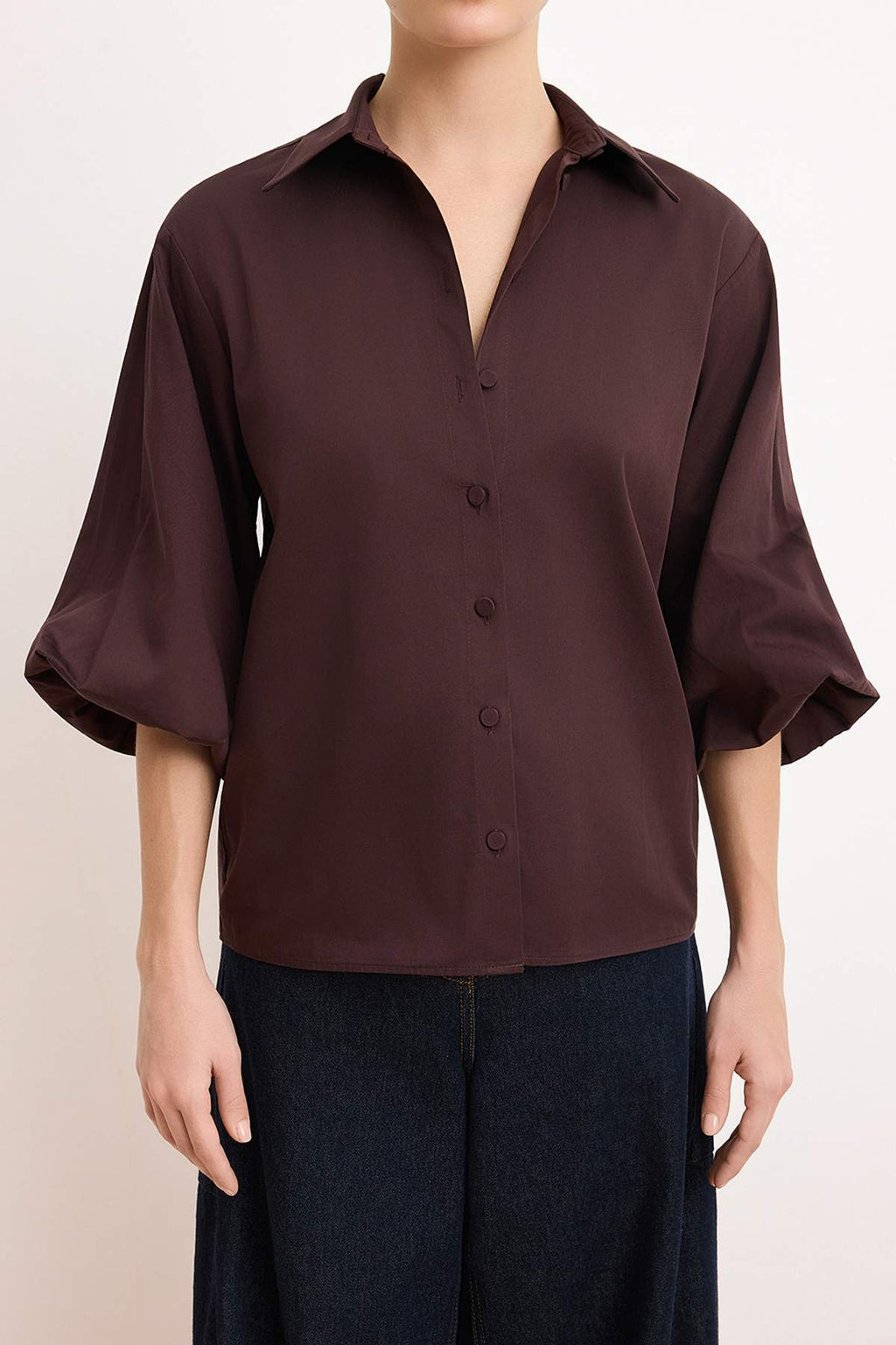 Collared Long Sleeve Relaxed Fit Shirt