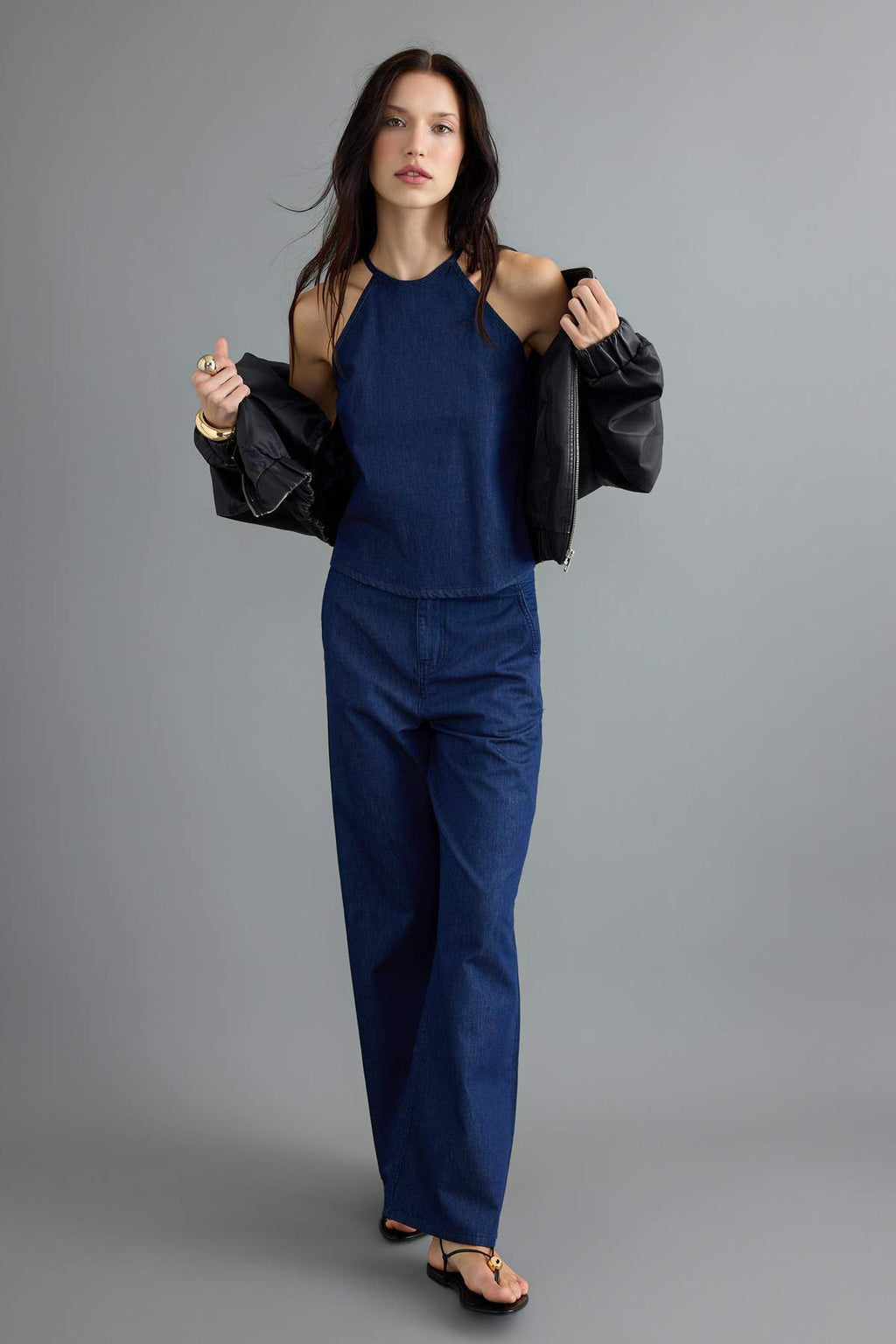 2-Piece Halter Neck Sleeveless Wide Leg Co-ord