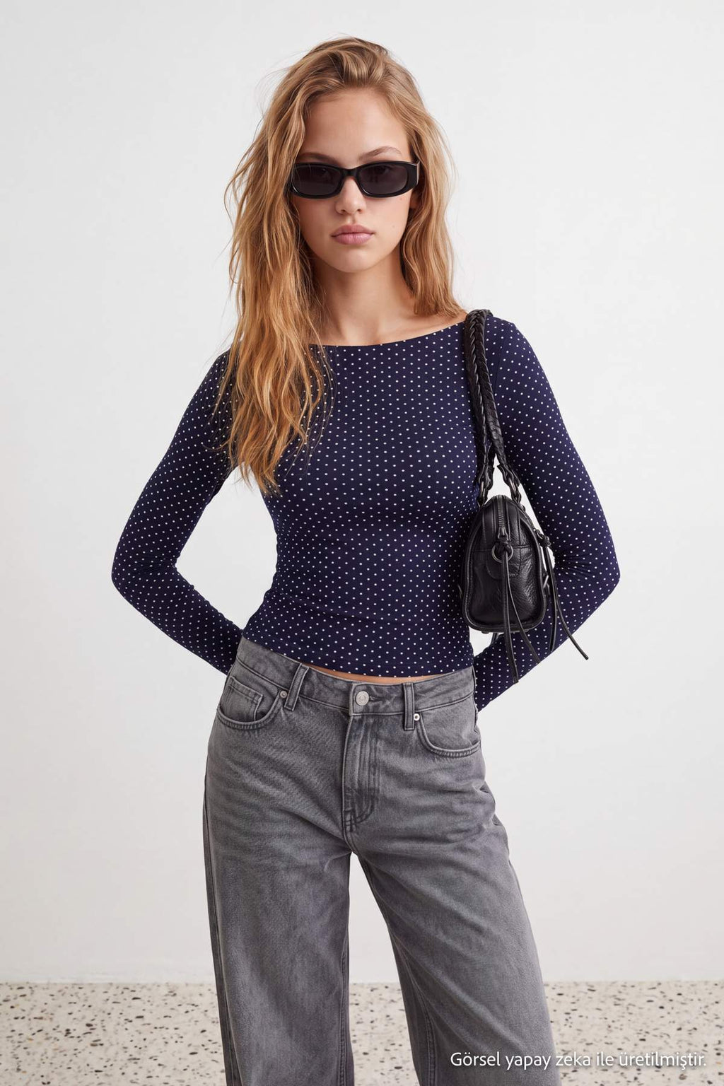 Fitted Boat Neck Long Sleeve Blouse