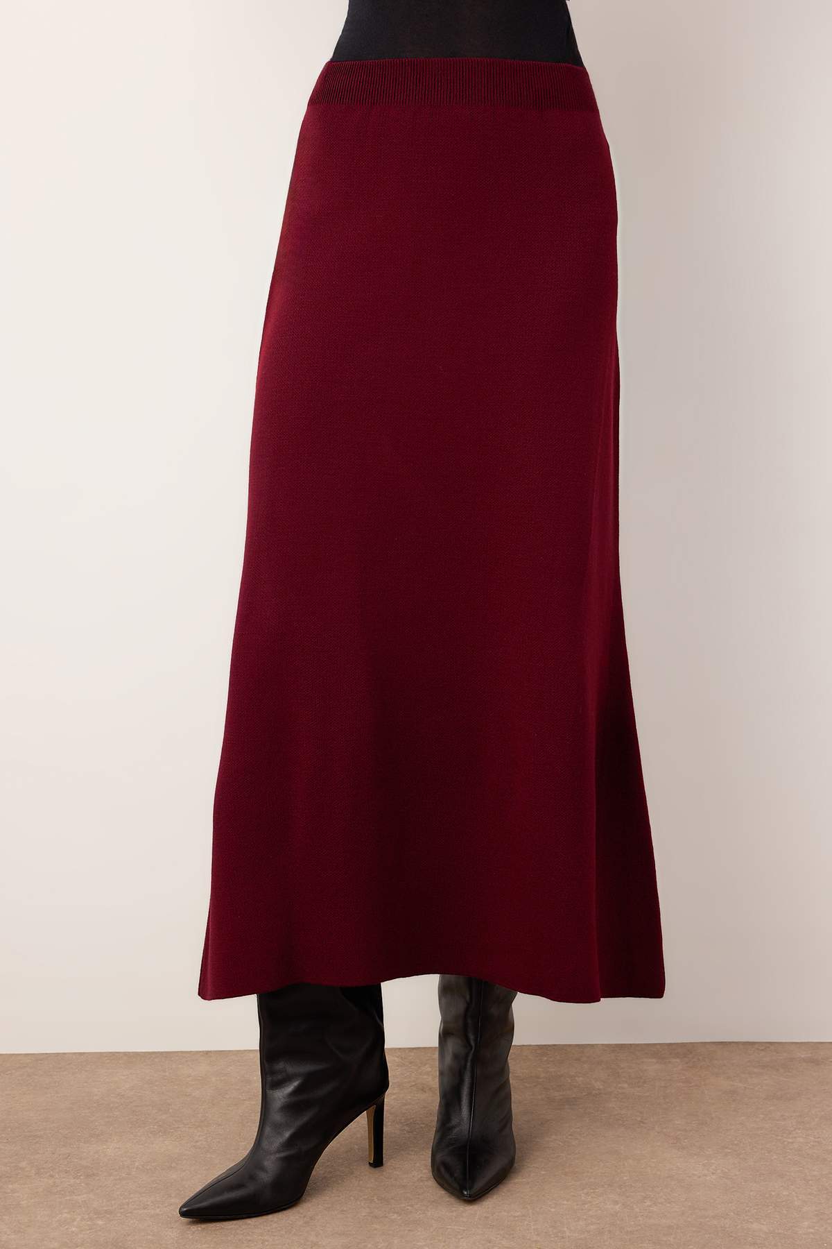 2-Piece Gold Button Detail V Neck Knitted Cardigan and Skirt Co-ord