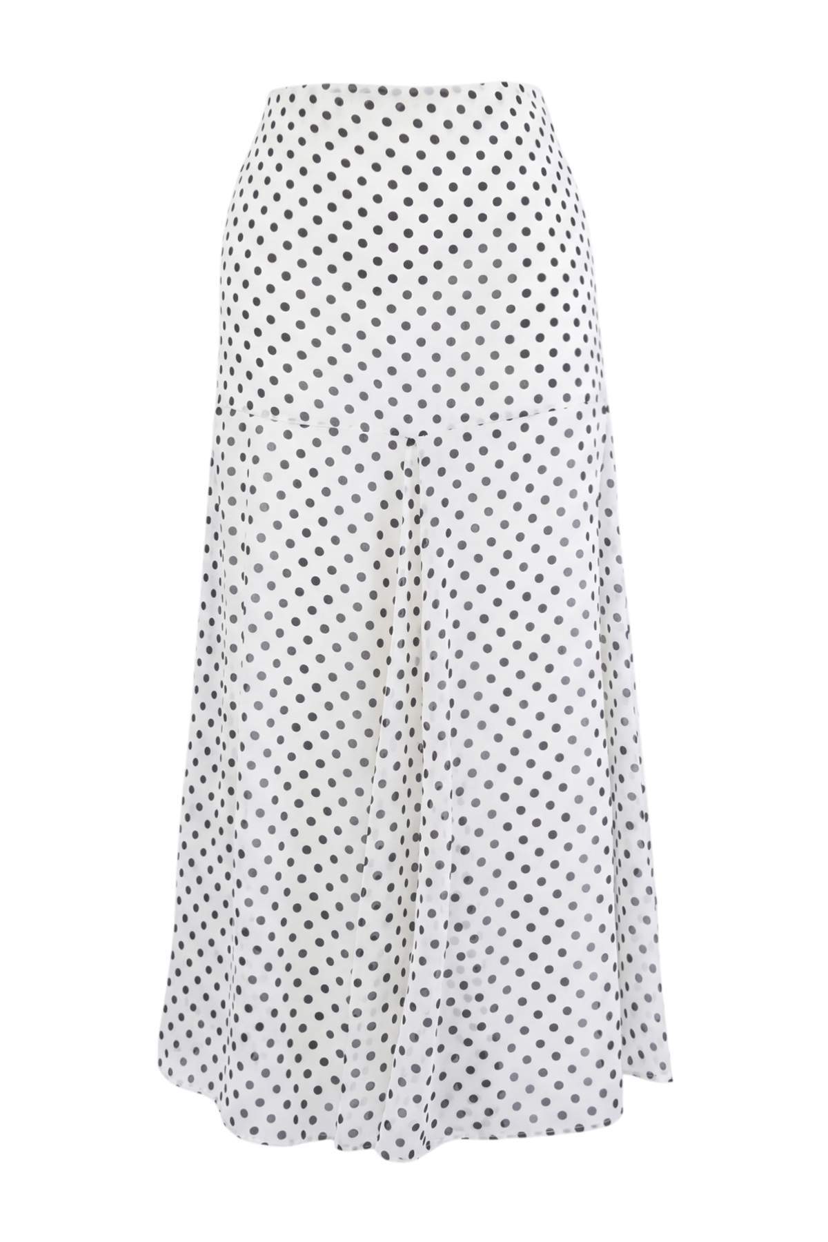 2-Piece Chiffon Lined Blouse and Skirt Two Piece Set