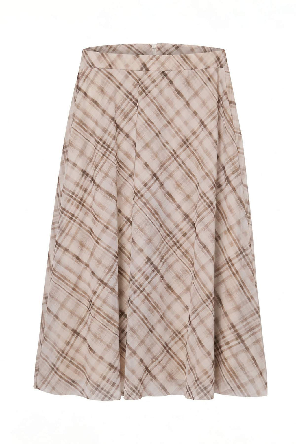High Waist A-Line Asymmetric Midi Skirt