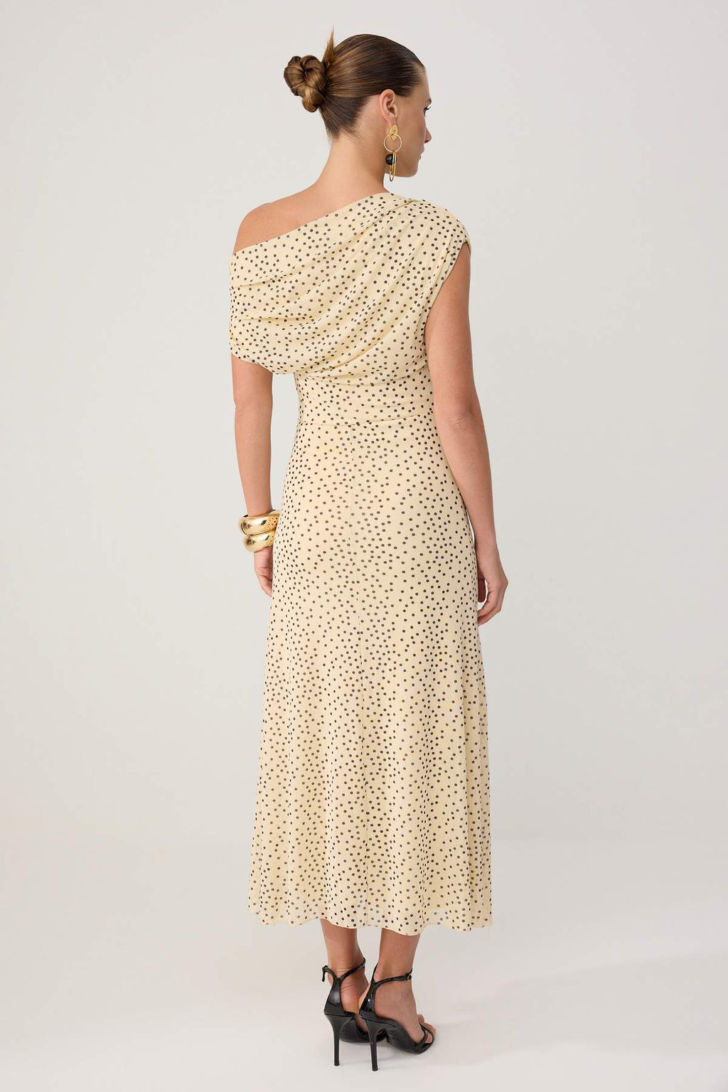 Asymmetric Neck Sleeveless Bodycon Midi Dress