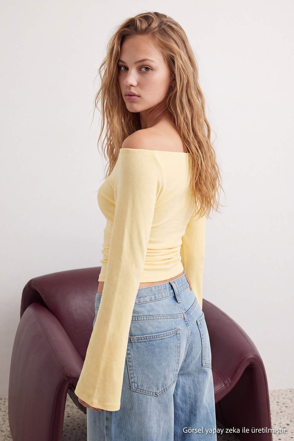 Fitted Boat Neck Batwing Sleeve Ribbed Blouse