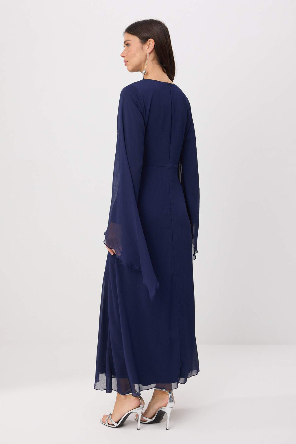 Princess Sleeve Boat Neck Maxi Dress