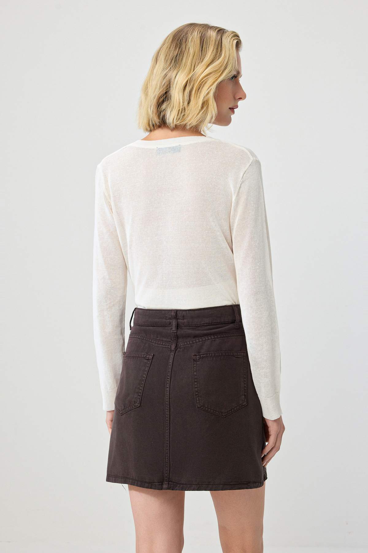 High Waist A-Line Mini Skirt
