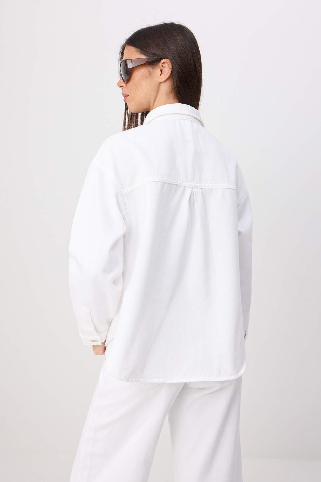 Shirt Collar Oversize Long Sleeve Denim Jacket